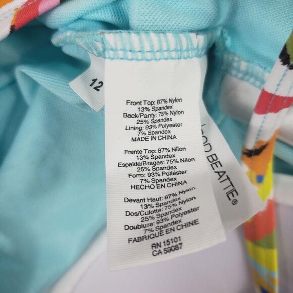 Bleu Rod Beattie Swimsuit One Piece Womens 12 Multicolor Ruched Sweetheart - Picture 10 of 13